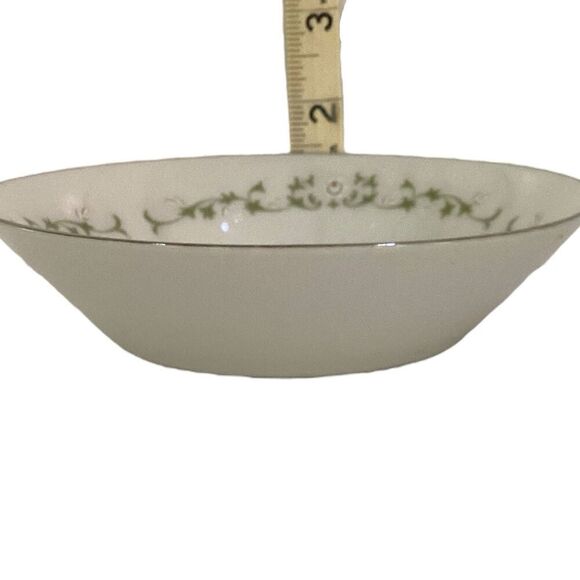 ELEGANCE by SHEFFIELD FINE CHINA Fruit/Dessert Bowls Silver Trim Set Of 2 - Picture 4 of 6